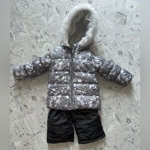 Toddler snowsuit, snow-bib and coat. 2T